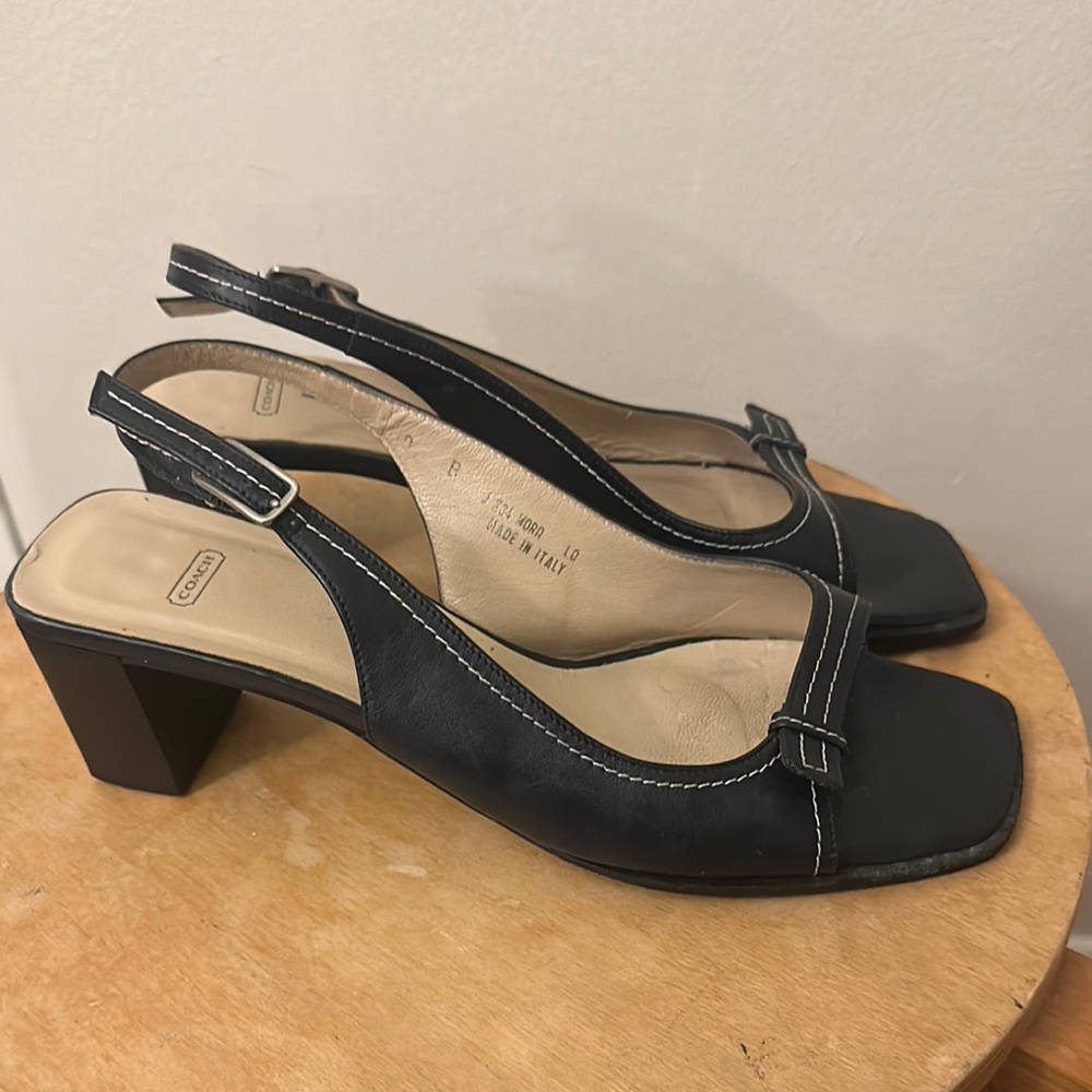 Vintage Coach Black Slingback Heels